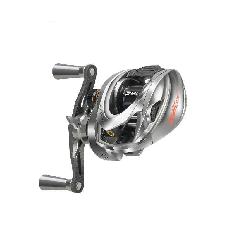 Baitcasting Fishing Reel Magnetic Braking Right Hand Silver-0