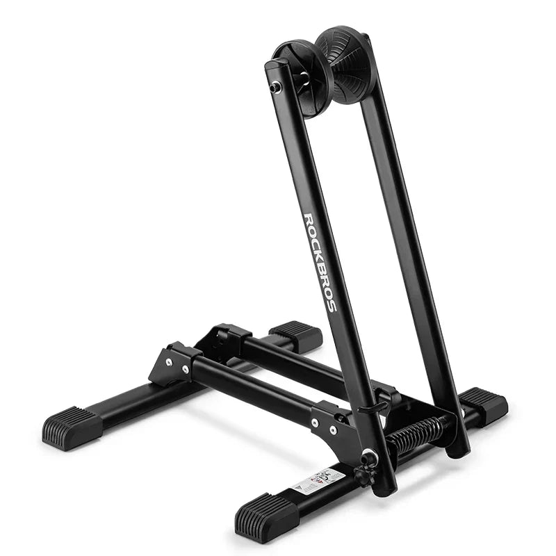 Foldable Indoor Bicycle Parking Rack Carbon Steel Floor Stand Black