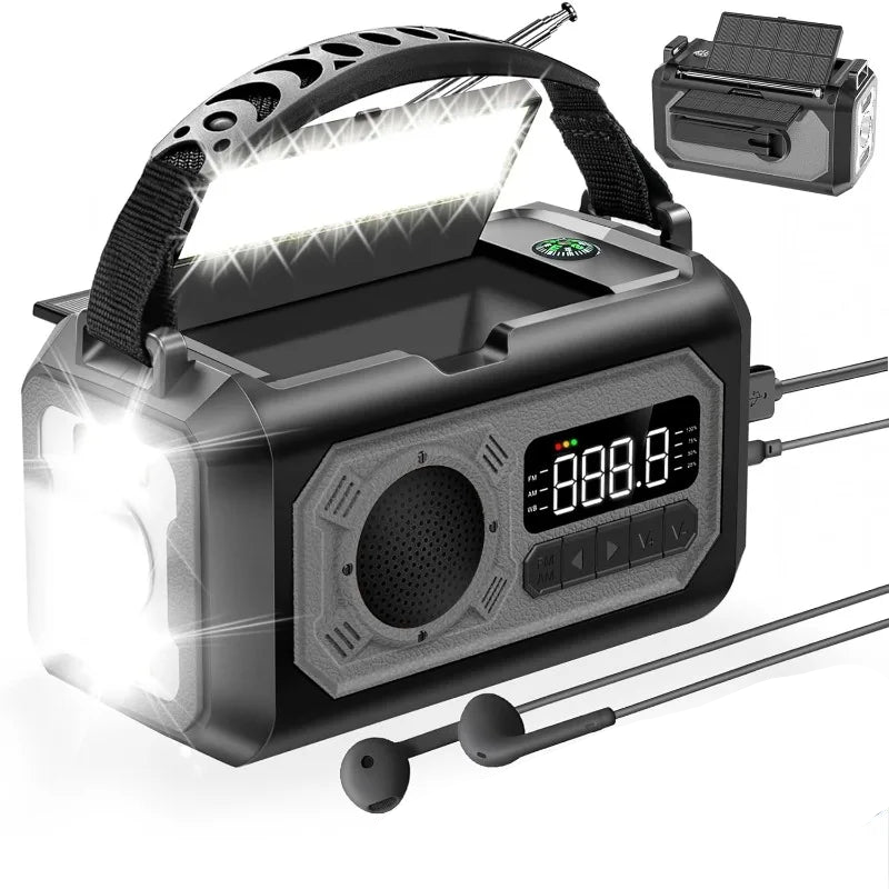 Emergency Hand Crank Solar Radio Gray-0