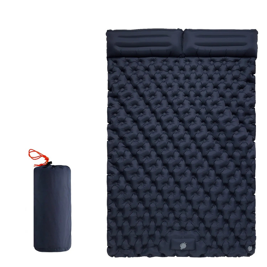 Inflatable Sleeping Pad with Built-In Pillow Pump — Navy