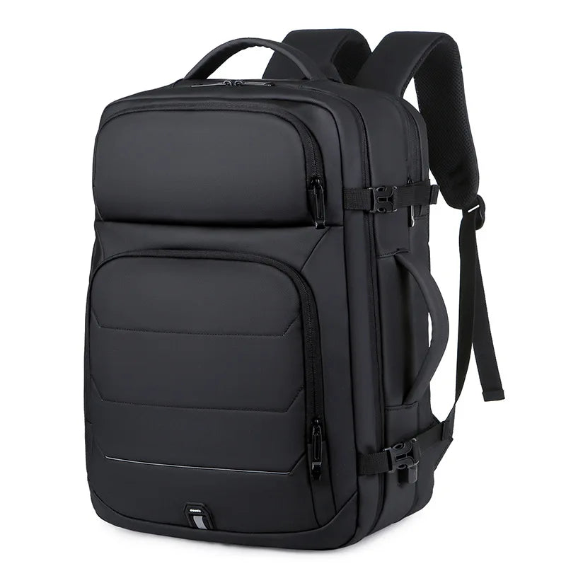 Expandable 17-Inch Laptop Backpack for Men 11 Pockets Black-0