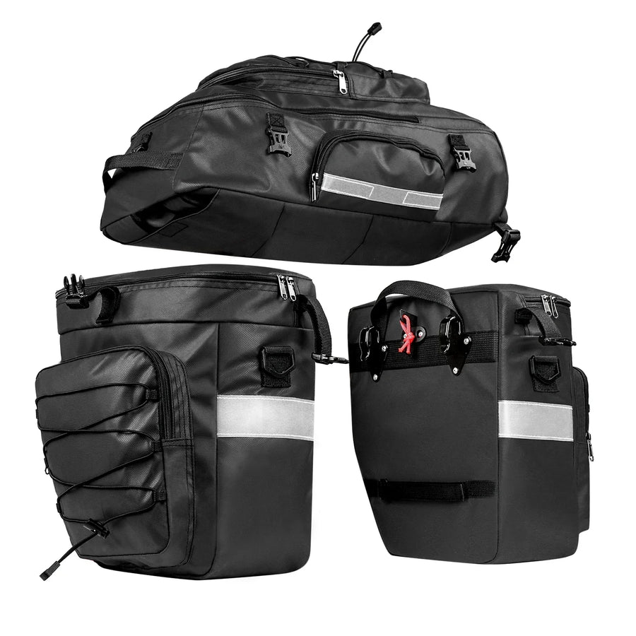 3-in-1 Bike Bag 65L Large Capacity Bicycle Rear Rack Pannier