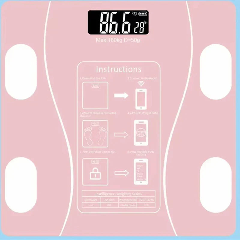 Bluetooth Smart Body Fat Scale Pink