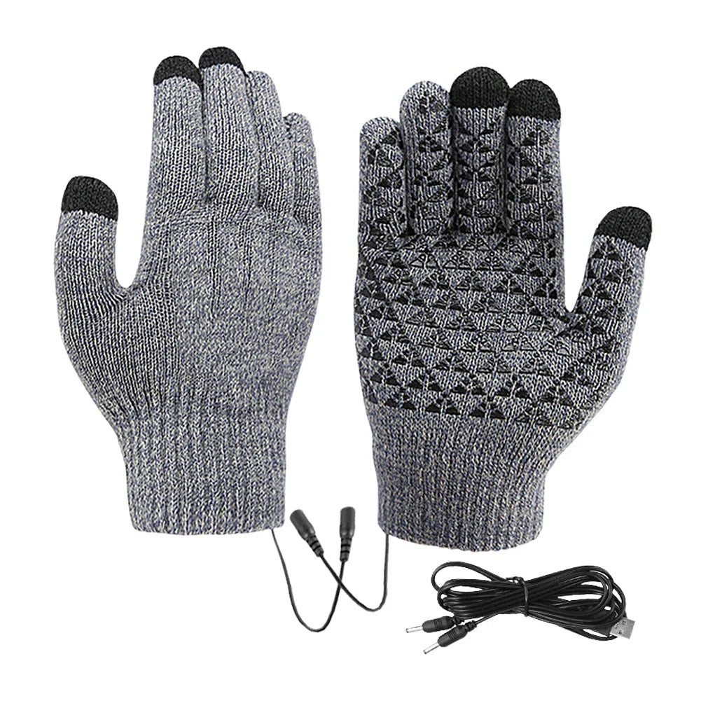 USB Heated Touchscreen Winter Cycling Gloves-0