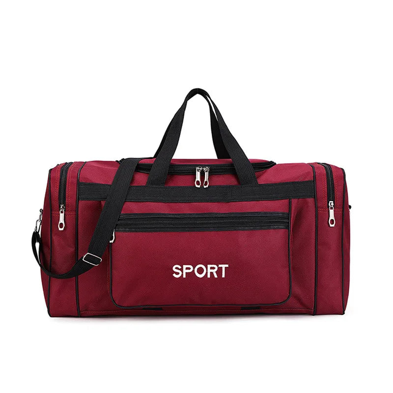 Travel Duffel Nylon Bag for Men and Women (Red)-0