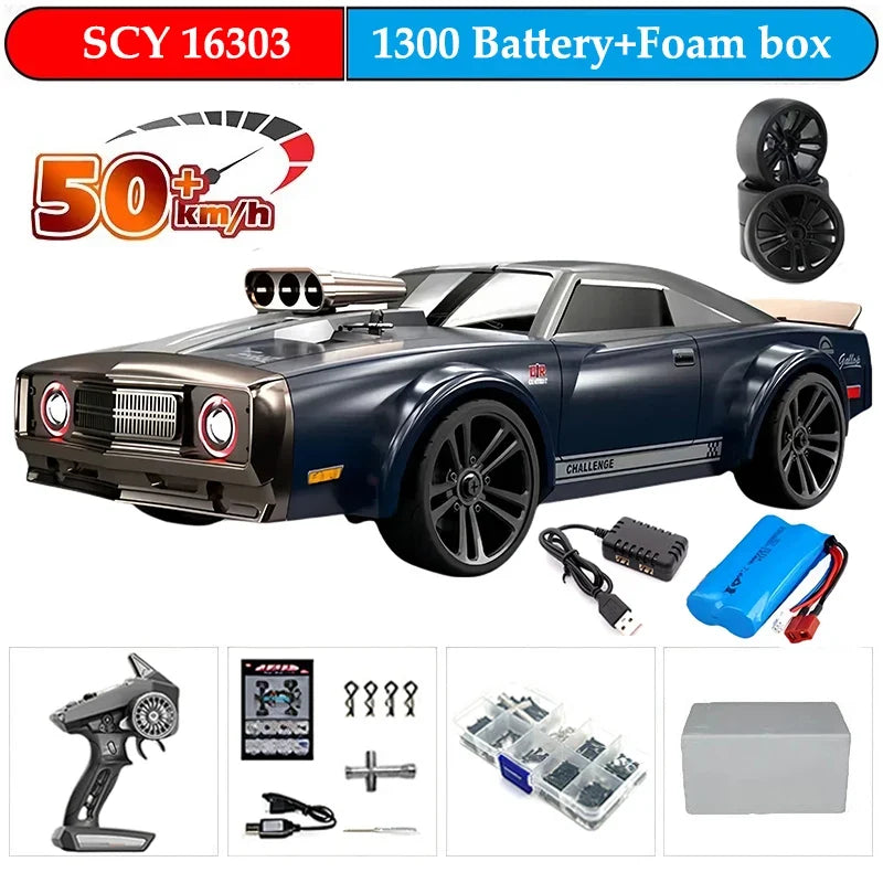 High-Speed 1:16 4WD Drift RC Car with LED - 70KM/H or 50KM/H