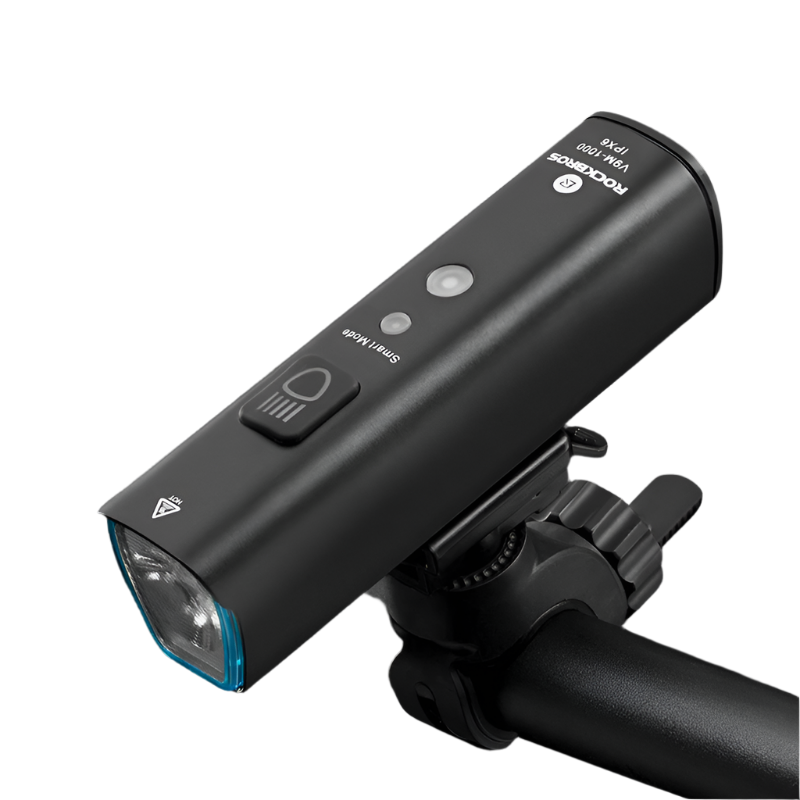 1000LM Smart Bike Headlight Vibration Light Sensing Black