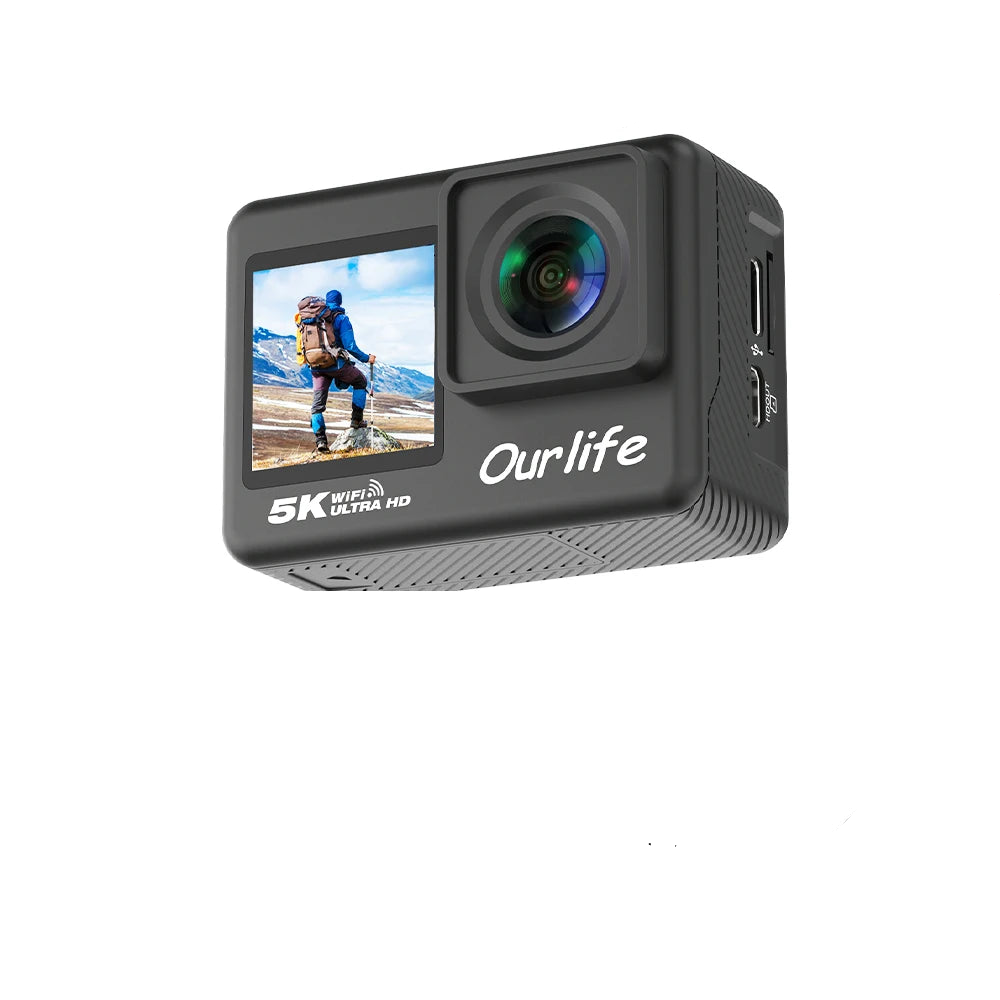 5K Action Camera with Touchscreen Waterproof Black-0
