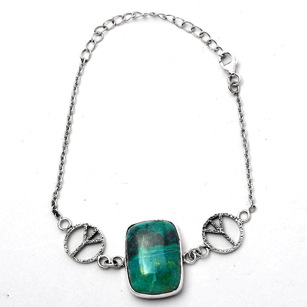 Piece - Natural Azurite Chrysocolla Bracelet B-1005 SDB1866-1