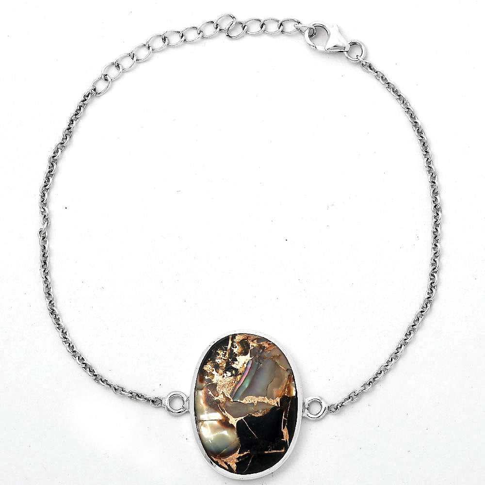 Natural Copper Abalone Shell Bracelet B-1023 SDB2735-1