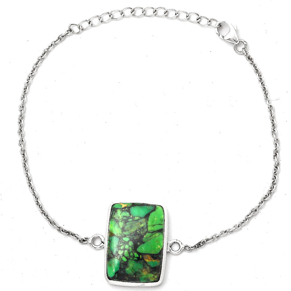 Natural Green Matrix Turquoise Bracelet B-1023 SDB2930-1