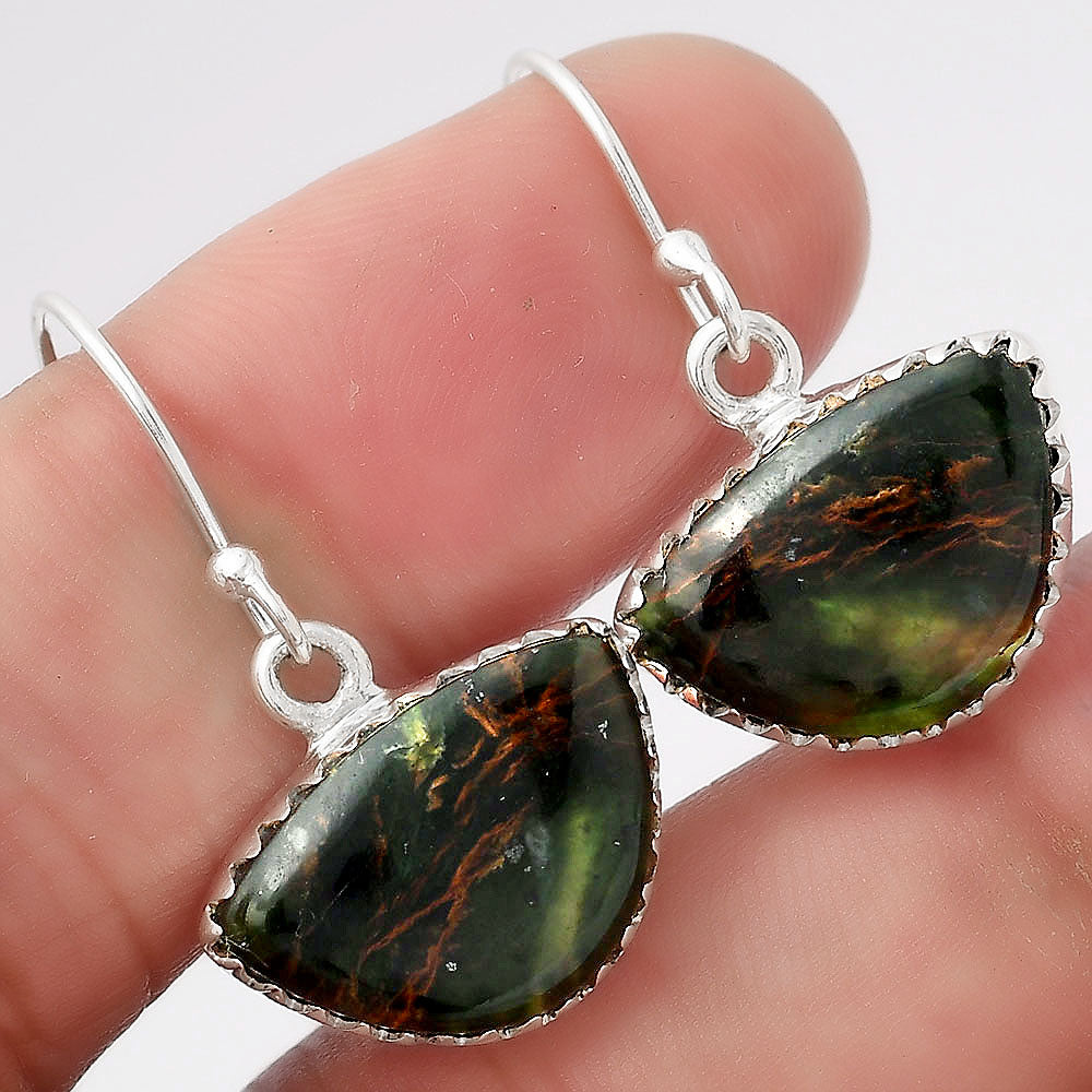 Natural Turkish Rainforest Chrysocolla Earrings E-1113 SDE52801-0