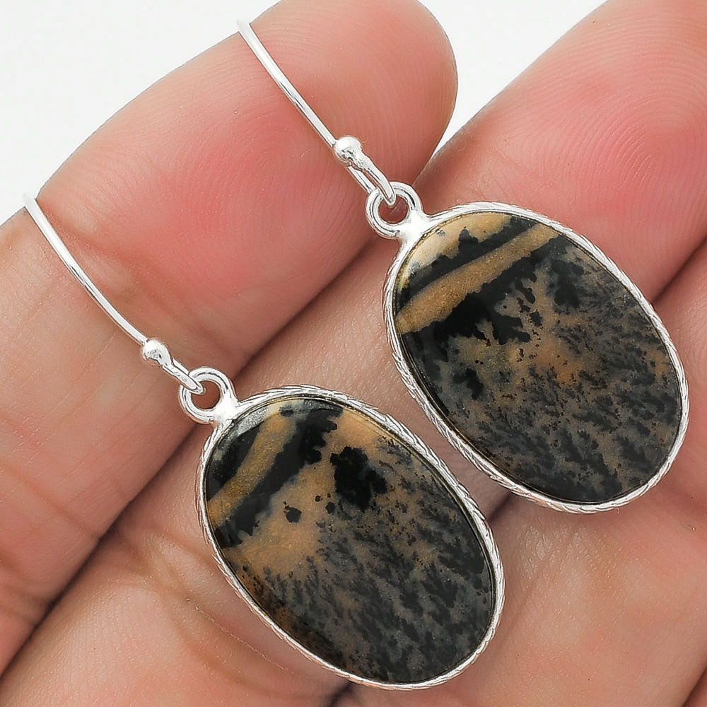 Natural Russian Honey Dendrite Opal Earrings E-1001 SDE63857-0