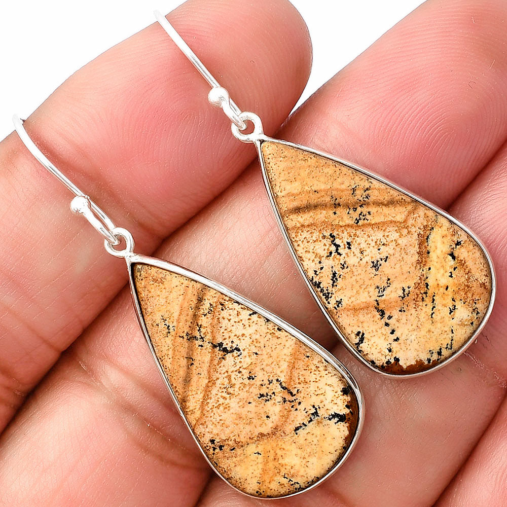 Natural Picture Jasper Earrings E-1001 SDE77076-0