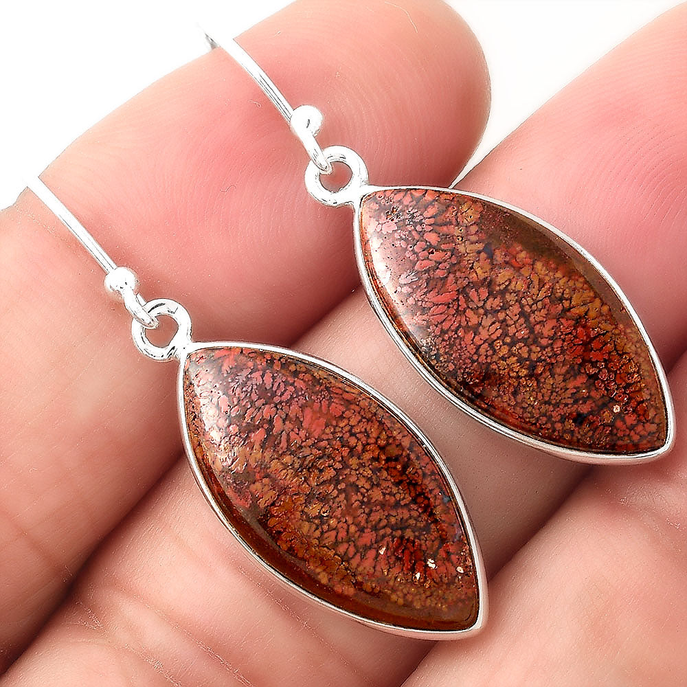 Natural Red Moss Agate Earrings E-1001 SDE88462-0