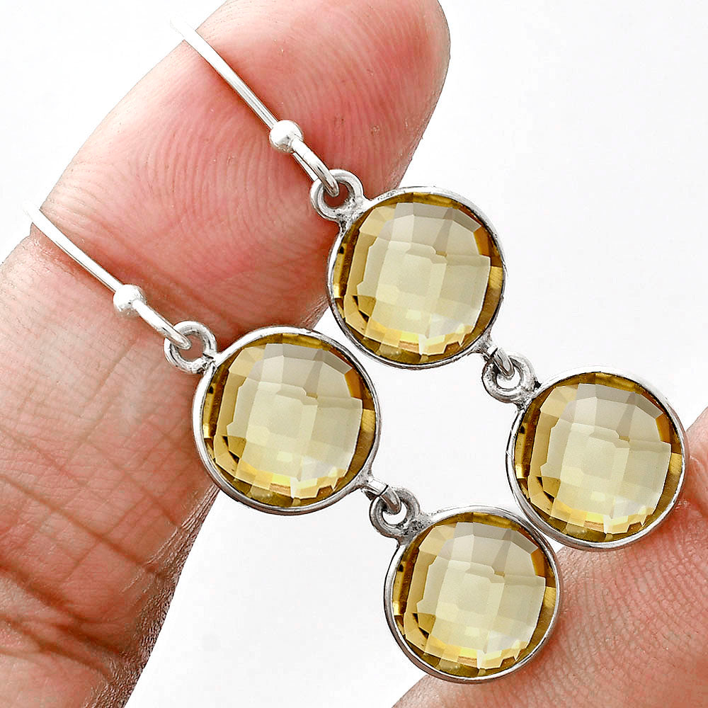 Natural Citrine Checker Briolette Earrings E-1006 SDE89488-0