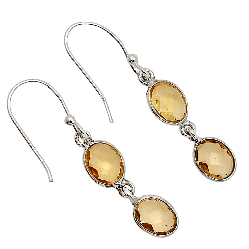 Citrine Checker Briolette Earrings E-1006 SDE90804-0
