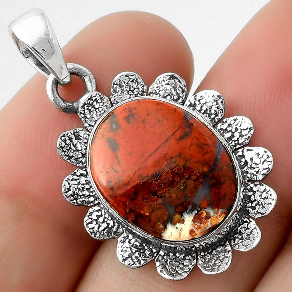 Natural Red Moss Agate Pendant P-1205 SDP109674-0
