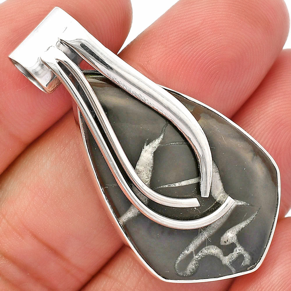 Natural Black Septarian Pendant P-1252 SDP147272-0