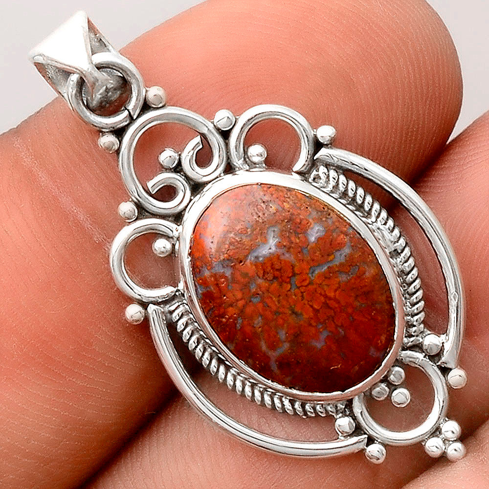Natural Red Moss Agate Pendant P-1569 SDP155807-0