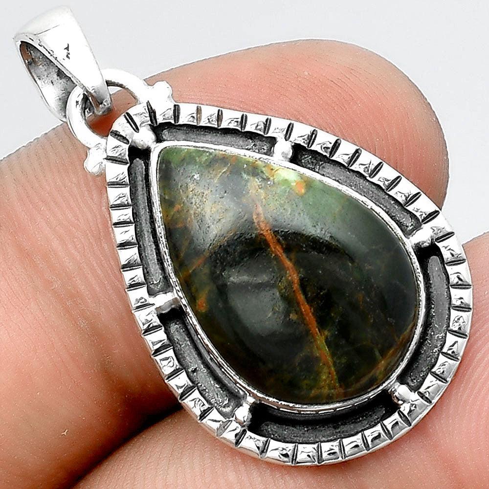 Natural Turkish Rainforest Chrysocolla Pendant P-1495 SDP156411-0
