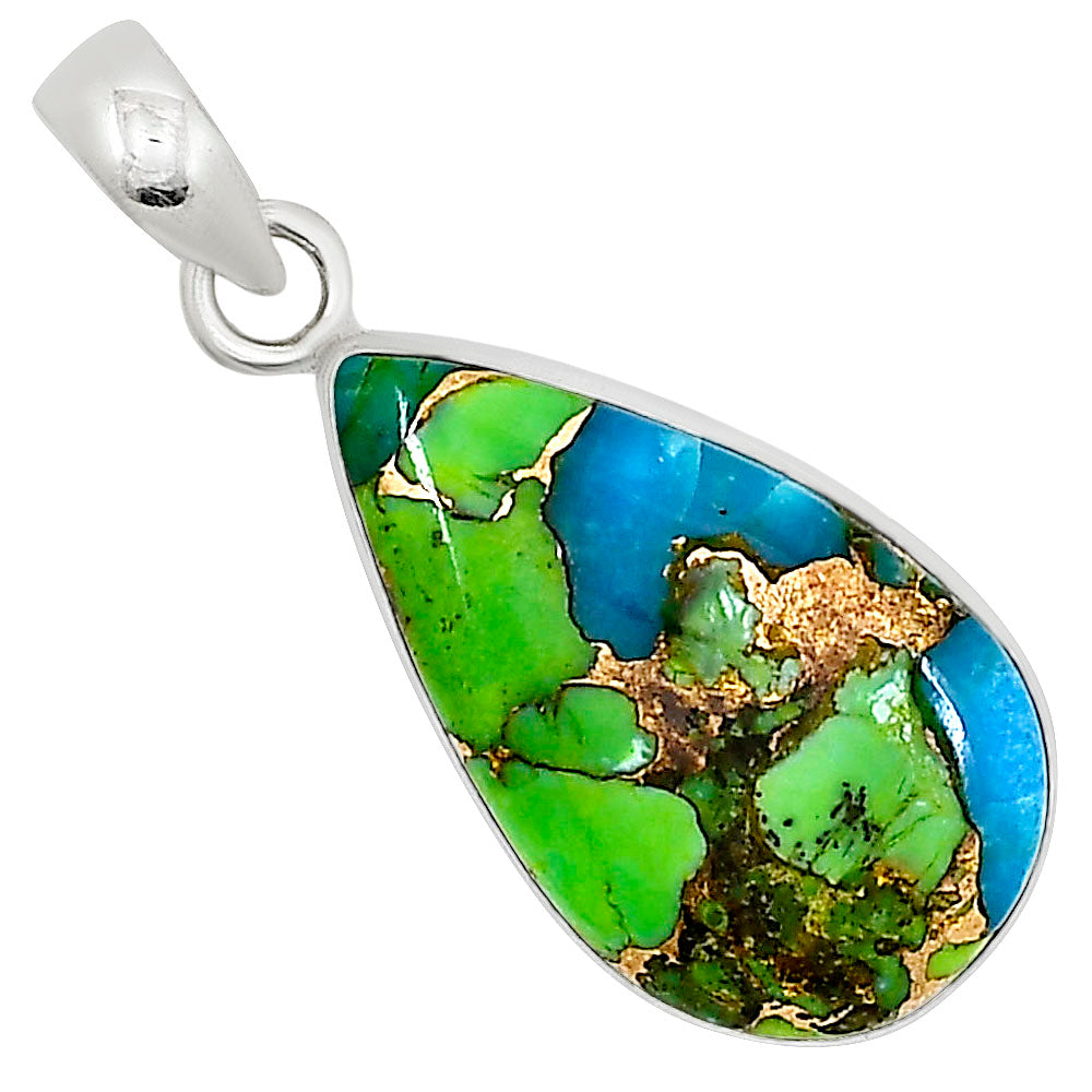 Blue Turquoise In Green Mohave Pendant P-1001 SDP158799-0