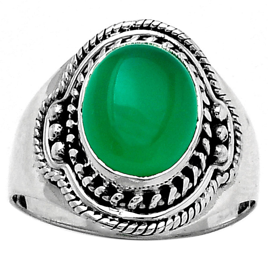 Natural Green Onyx Ring size-9 R-1312 SDR154616