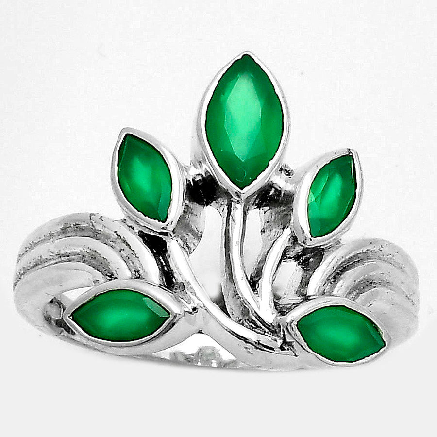 Natural Green Onyx Ring size-8.5 R-1029 SDR169691