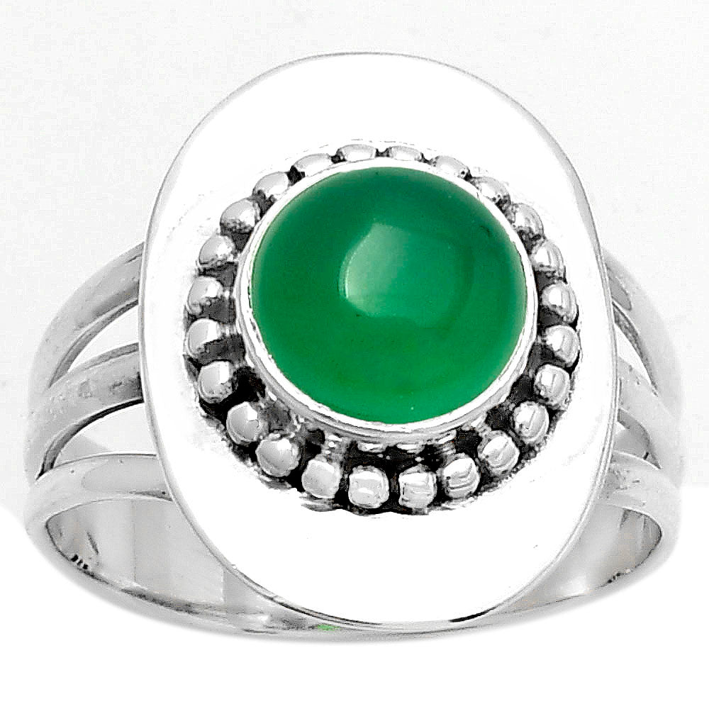 Natural Green Onyx Ring size-7.5 R-1458 SDR172445-0