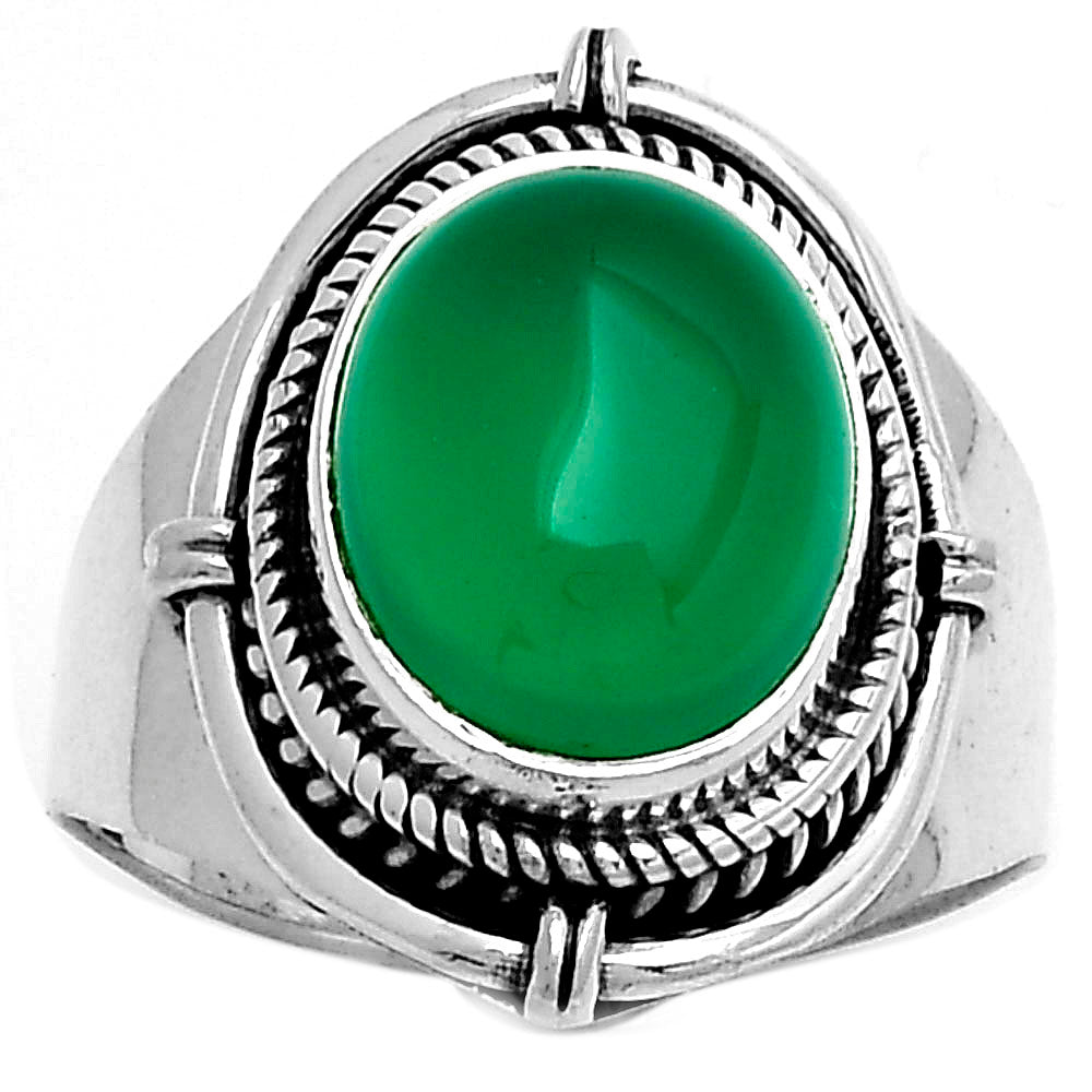 Natural Green Onyx Ring size-8 R-1539 SDR179363-0