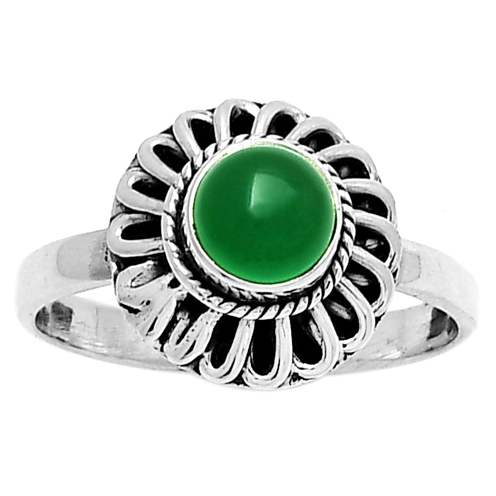 Natural Green Onyx Ring size-8.5 R-1596 SDR190428-0