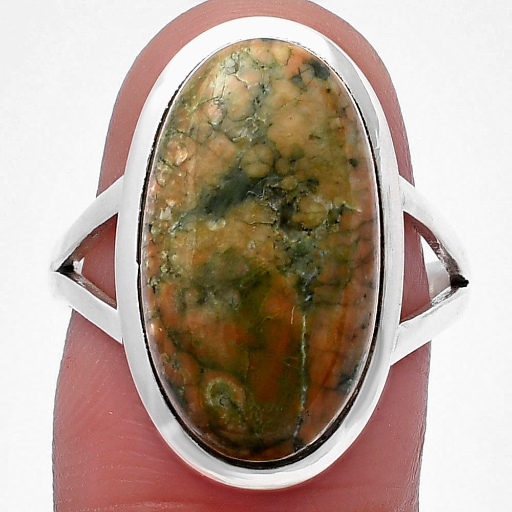 Natural Rhyolite - Rainforest Jasper Ring size-8 R-1002 SDR216595-0