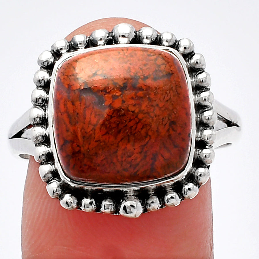 Natural Red Moss Agate Ring size-9.5 R-1154 SDR225942