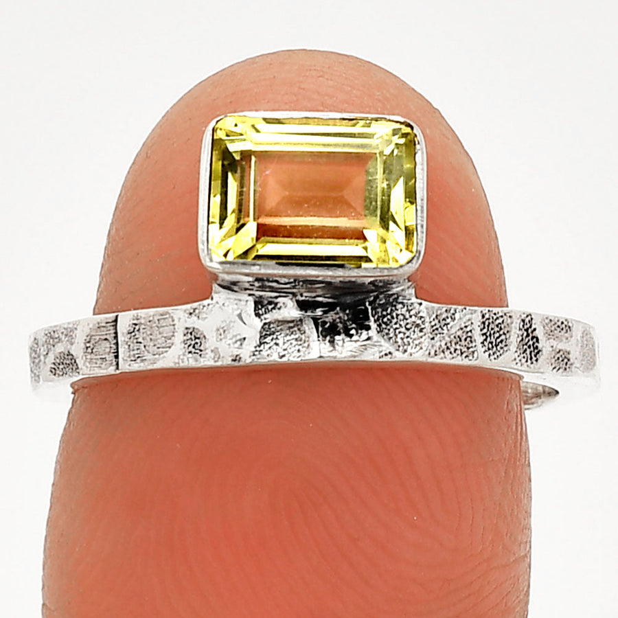 Natural Lemon Quartz Ring size-7 R-1037 SDR234184