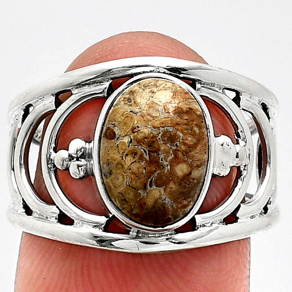 Natural Leopard Skin Jasper Ring size-7.5 R-1379 SDR243181-0