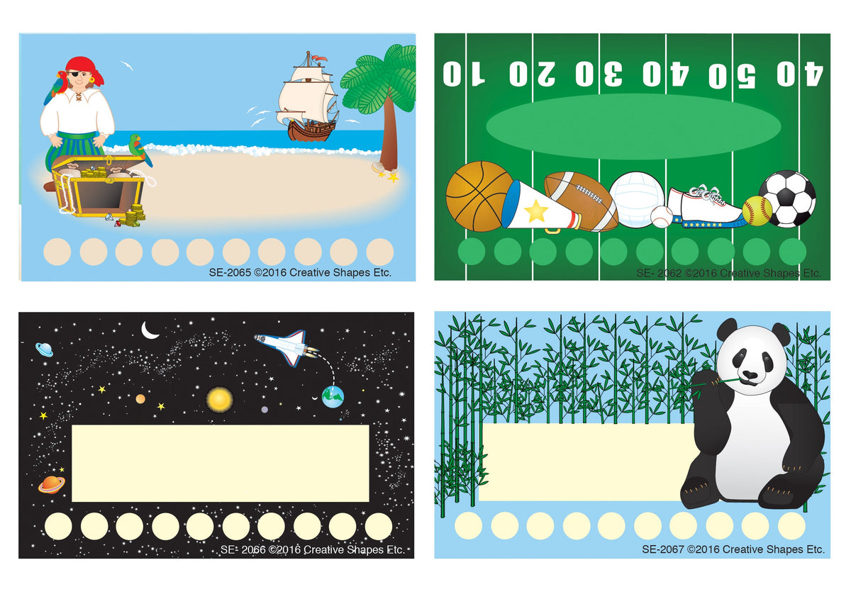 SHAPES ETC. Classroom Punch Card Set of 4-0