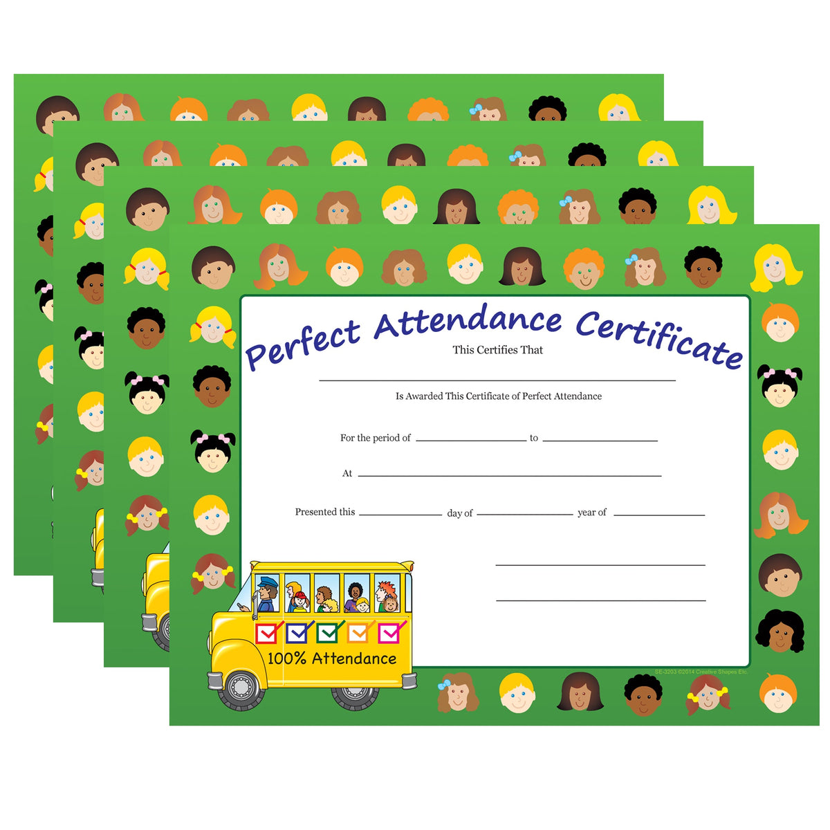 SHAPES ETC. Recognition Certificate - Perfect Attendance-0