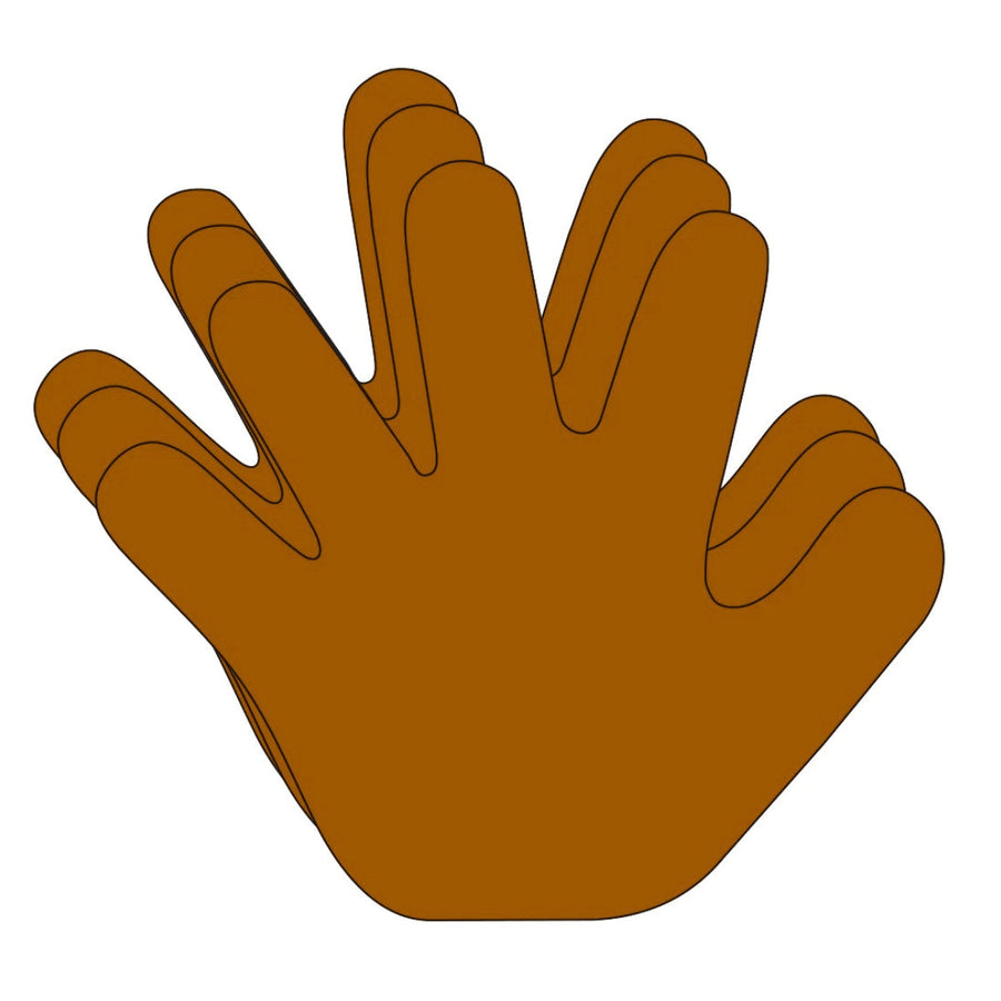 SHAPES ETC. Hand Single Color Creative Cut-Outs, 5.5" - Brown Hand