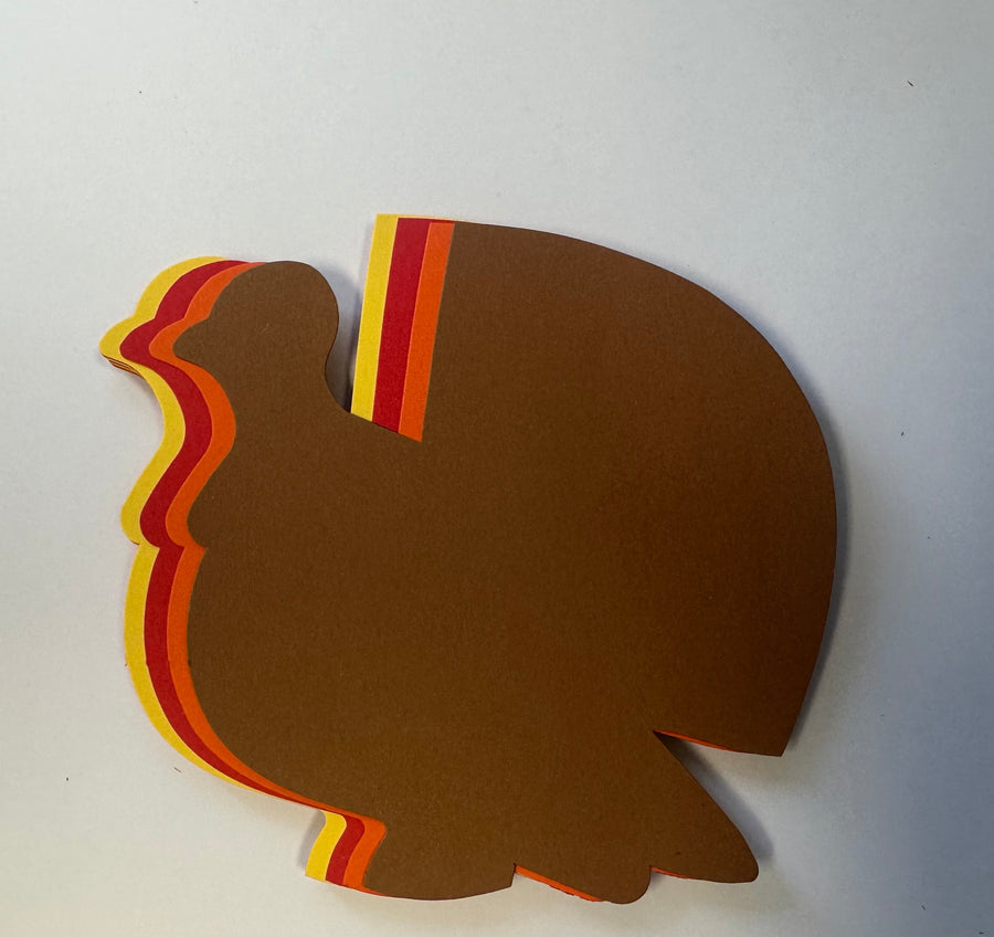 SHAPES ETC.  124 Pcs Thanksgiving Turkey Large Assorted Color Cut-Outs - 5.5in