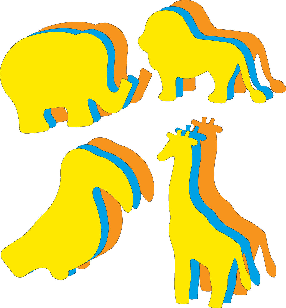SHAPES ETC. Large Cut-Out Set - Zoo-0