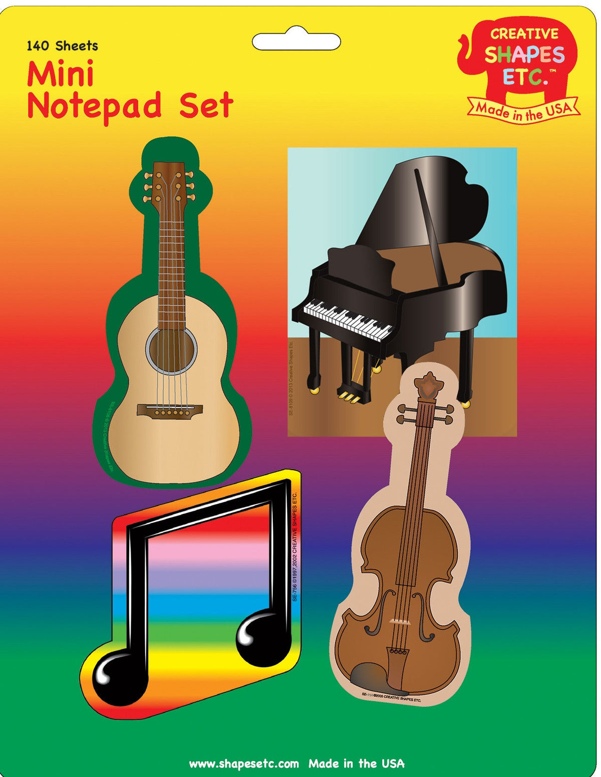 SHAPES ETC. Mini Notepad Set - Musical Instruments-0