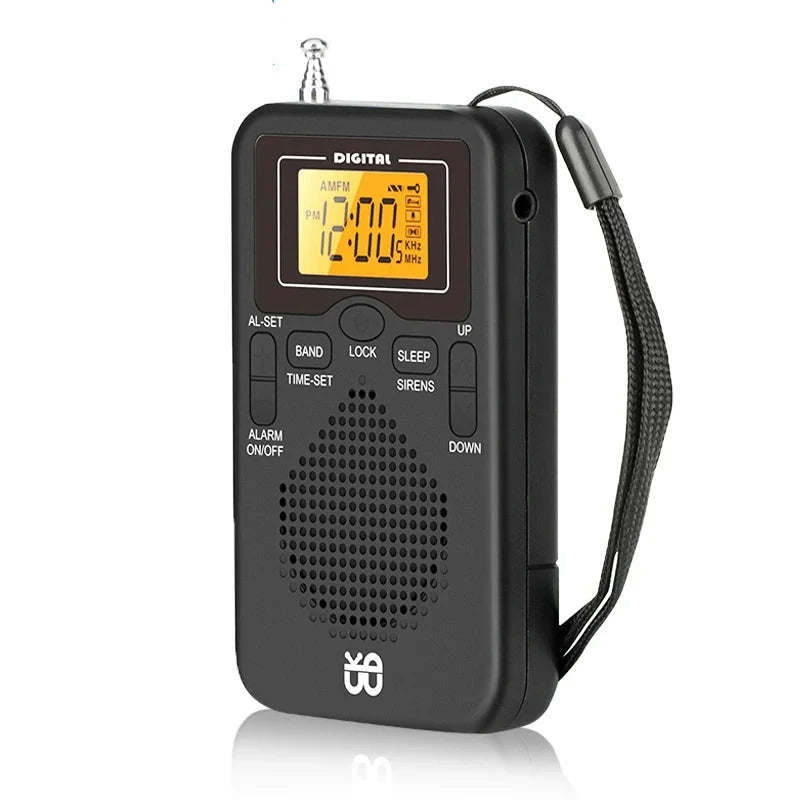 Mini Weather Pocket Radio Player Black-0