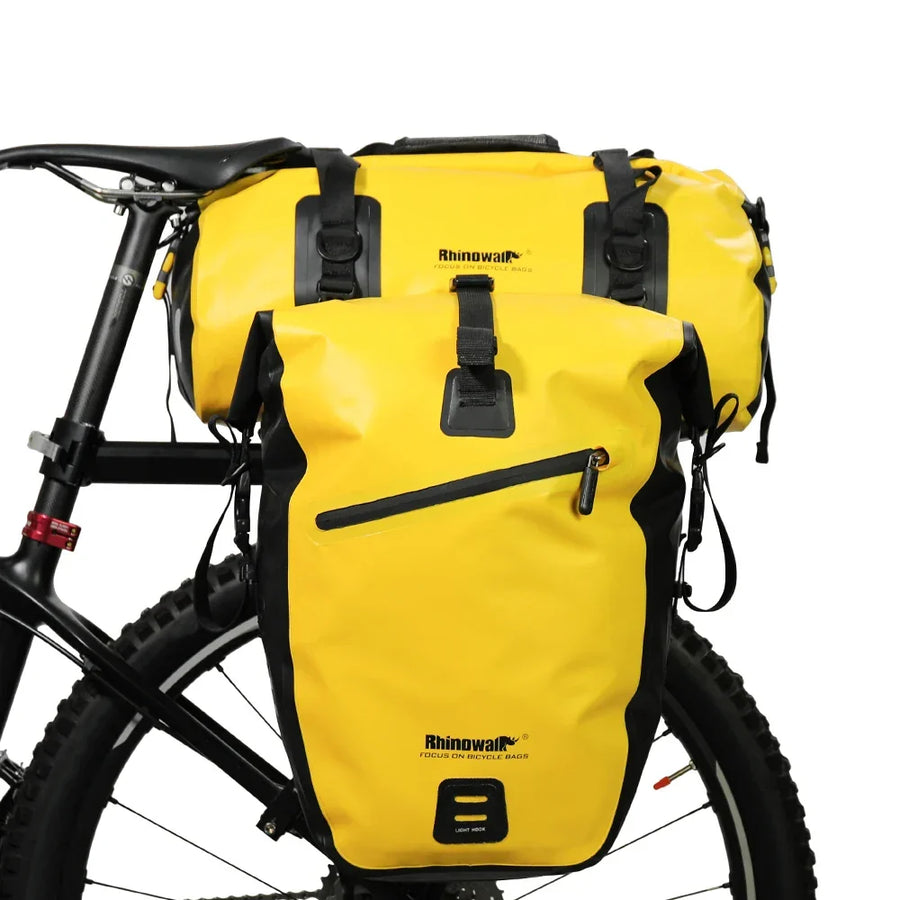 20L Waterproof Bike Pannier Bag Rear Trunk Saddle Bag Yellow