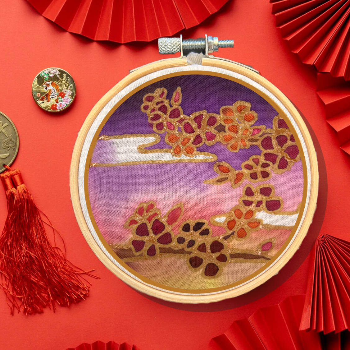 Mini Batik Craft Kit – Plum Blossom | Hand-Waxed DIY Craft Kit-0
