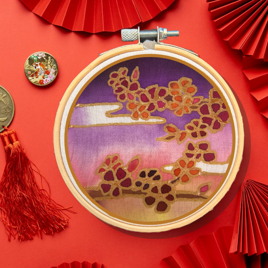 Mini Batik Craft Kit – Plum Blossom | Hand-Waxed DIY Craft Kit