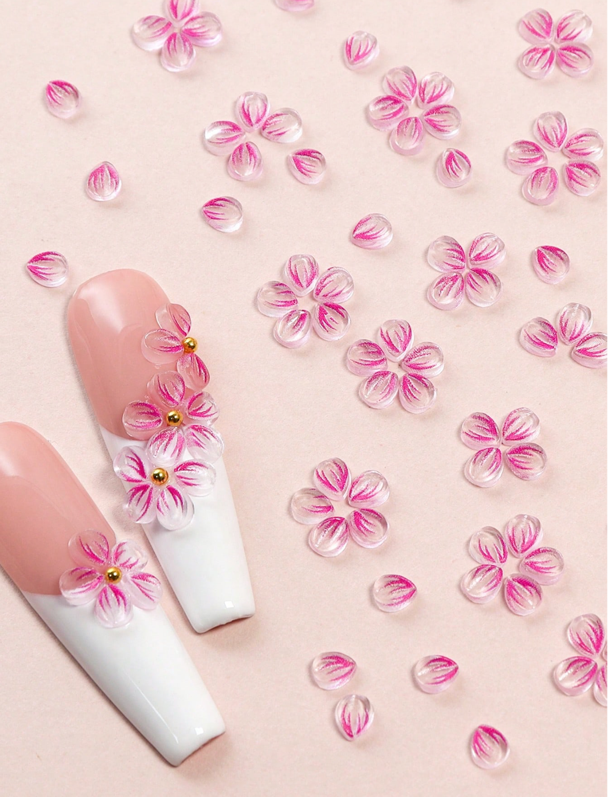 Carved Flower Petal Nail Charms (150 pcs)-0