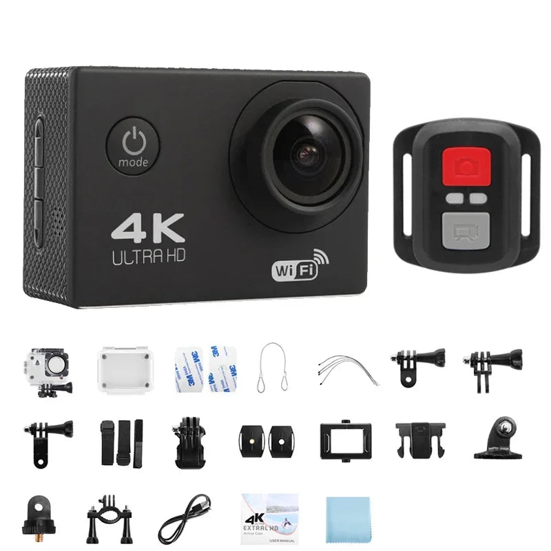 4K Sports Action Camera 30M Waterproof Black-0