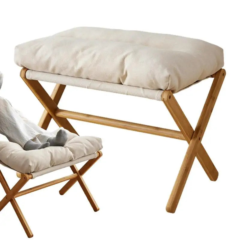 Versatile Velvet Footstool: Stylish, Easy-to-Clean, Space-Saving Design-0