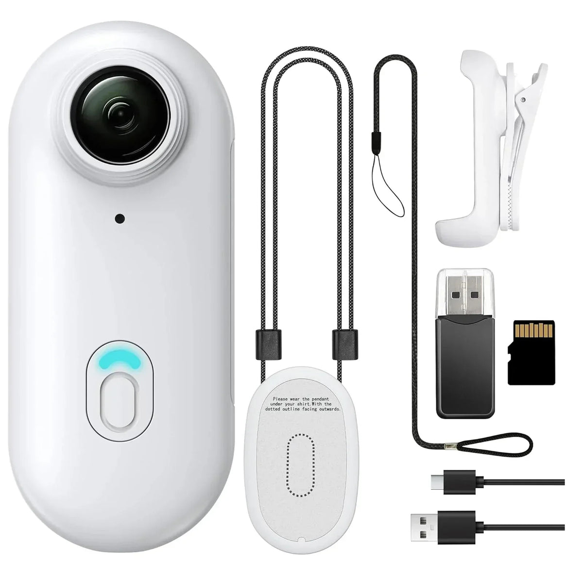 Thumb-Size WiFi Mini Camera  Action Cam with 32GB White-0