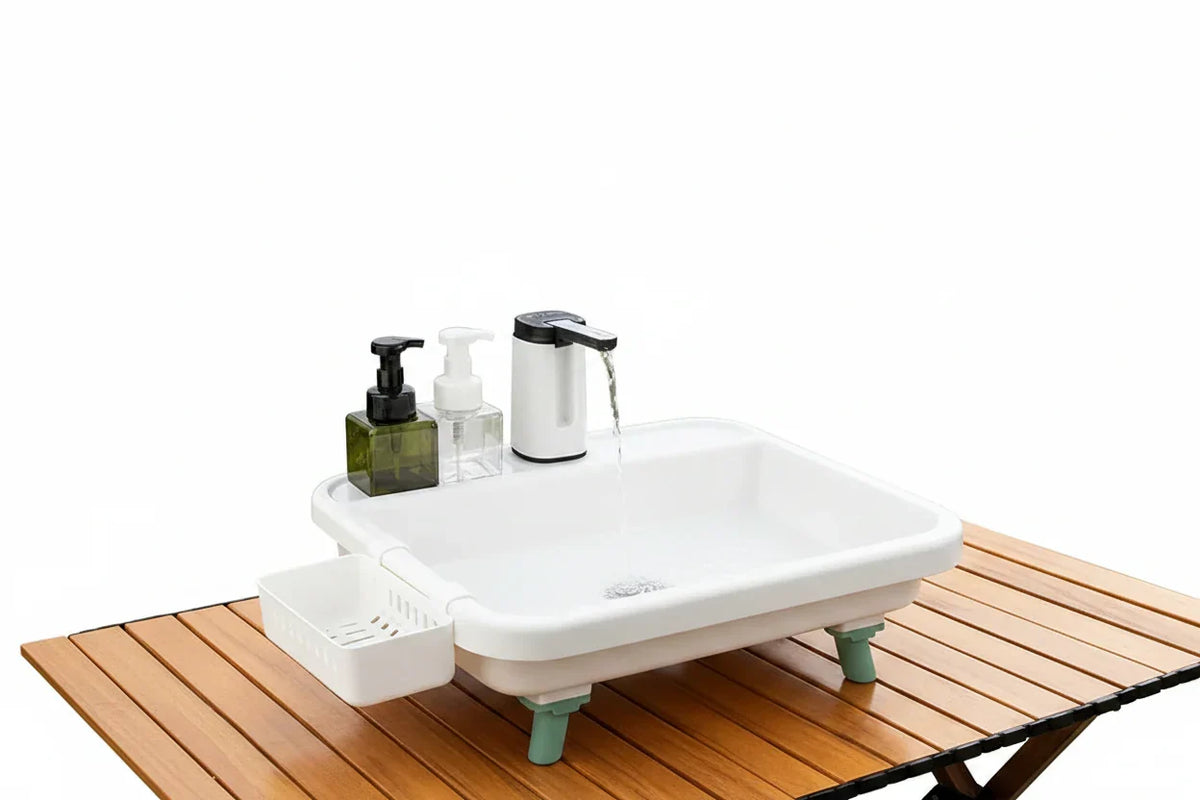 Portable Camping Sink – Foldable Outdoor Sink with Electric Water Pump-0